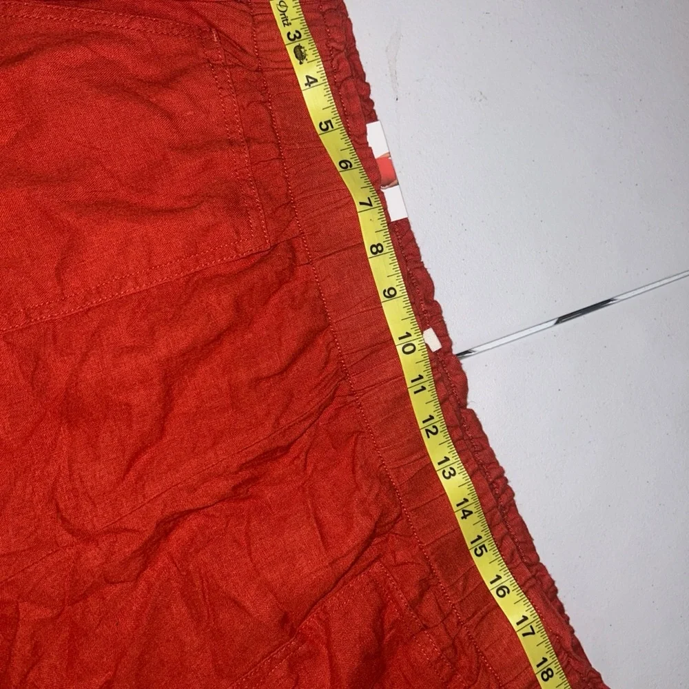 Briggs‎ NWT Women's Elastic Waistband LINEN Shorts In Orange, XXL Style 1846383